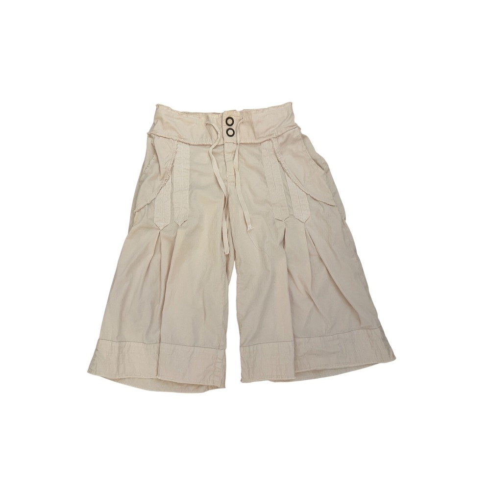 XCVI Wearables Womens pink Wide Leg Cropped Pants Drawstring Boho Size S